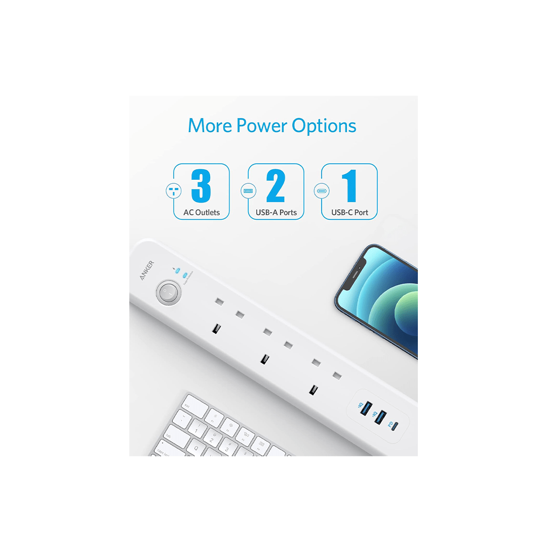 Anker A9136K21 Power Extend 3 Way Extension Strip in Qatar Anker A9136K21 Power Extend 3 Way Extension Strip in Qatar